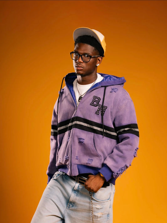 Beyond Noir “Purple Reign” Construction Jacket