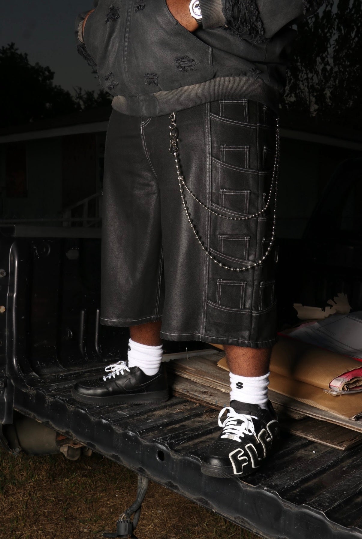 Waxy Midnight Denim Shorts