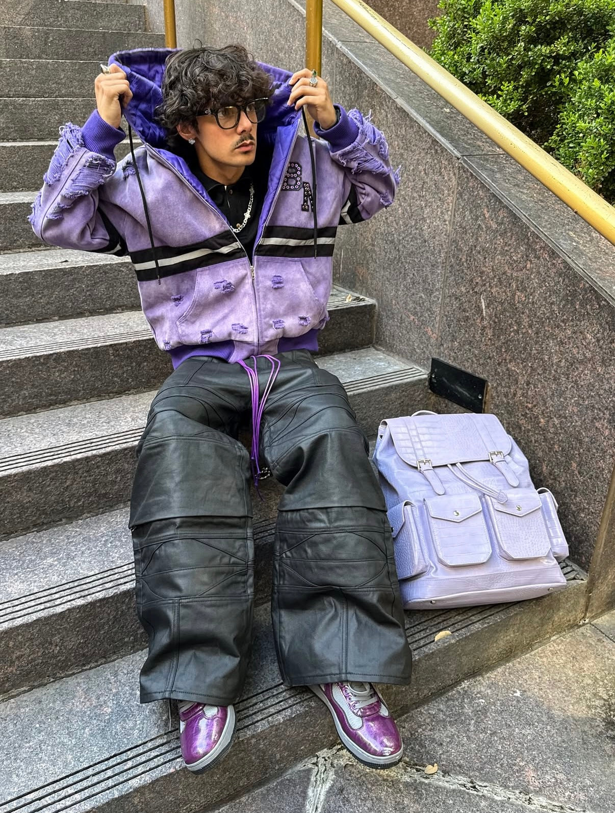 Beyond Noir “Purple Reign” Construction Jacket