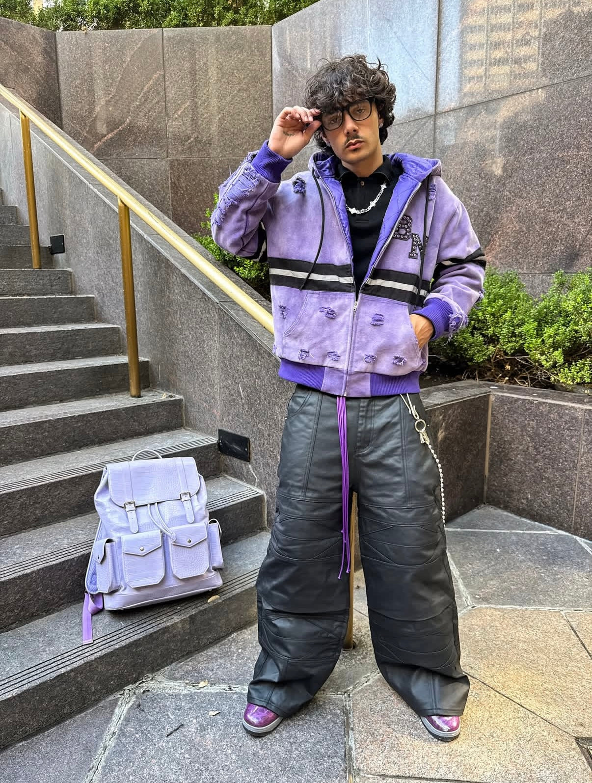 Beyond Noir “Purple Reign” Construction Jacket